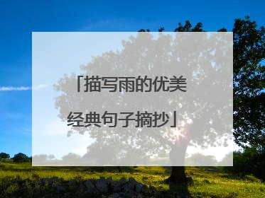 描写雨的优美经典句子摘抄