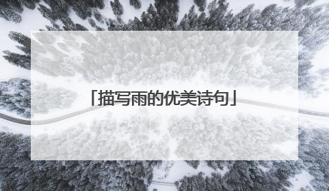 描写雨的优美诗句