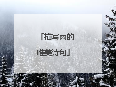 描写雨的唯美诗句