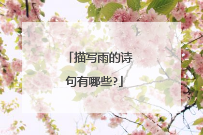 描写雨的诗句有哪些?