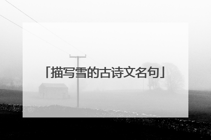 描写雪的古诗文名句