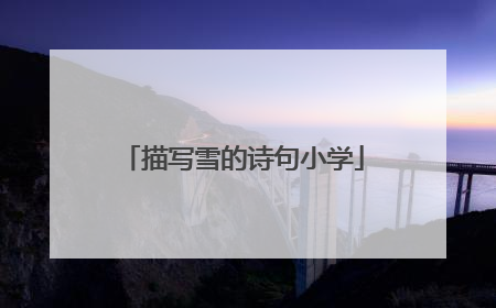 描写雪的诗句小学