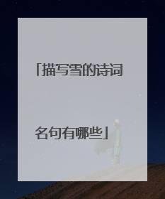 描写雪的诗词名句有哪些