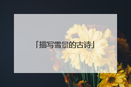描写雪景的古诗
