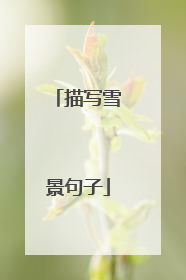 描写雪景句子
