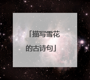 描写雪花的古诗句