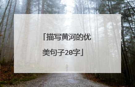 描写黄河的优美句子20字