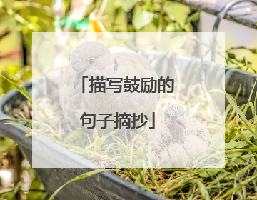描写鼓励的句子摘抄