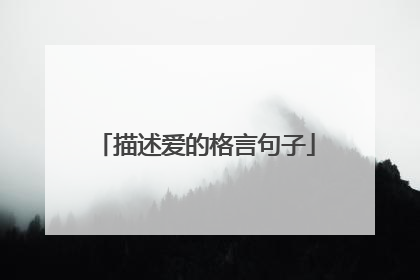 描述爱的格言句子