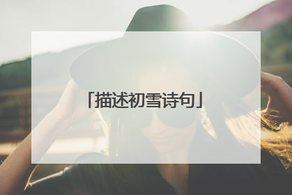描述初雪诗句