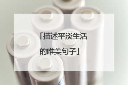 描述平淡生活的唯美句子