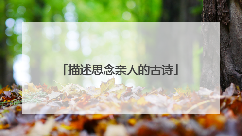 描述思念亲人的古诗
