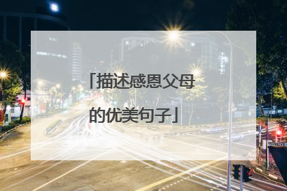 描述感恩父母的优美句子
