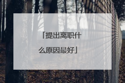 提出离职什么原因最好