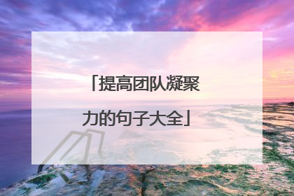 提高团队凝聚力的句子大全