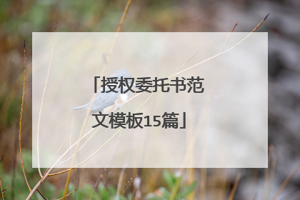 授权委托书范文模板15篇