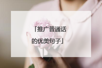 推广普通话的优美句子