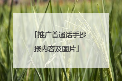 推广普通话手抄报内容及图片
