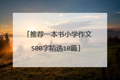 推荐一本书小学作文500字精选10篇