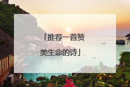 推荐一首赞美生命的诗