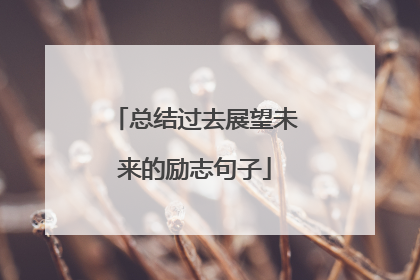 总结过去展望未来的励志句子