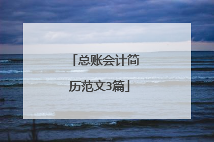 总账会计简历范文3篇