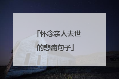 怀念亲人去世的悲痛句子