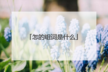 怎的组词是什么