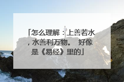 怎么理解:上善若水,水善利万物。 好像是《易经》里的