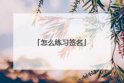 怎么练习签名