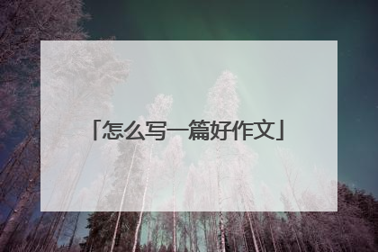 怎么写一篇好作文