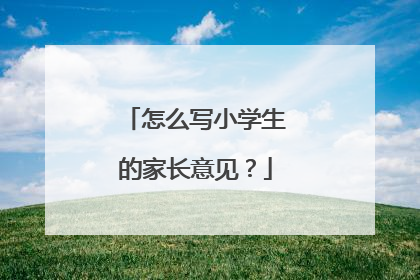 怎么写小学生的家长意见？