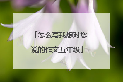 怎么写我想对您说的作文五年级