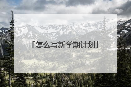 怎么写新学期计划