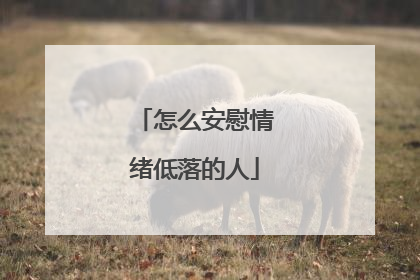 怎么安慰情绪低落的人