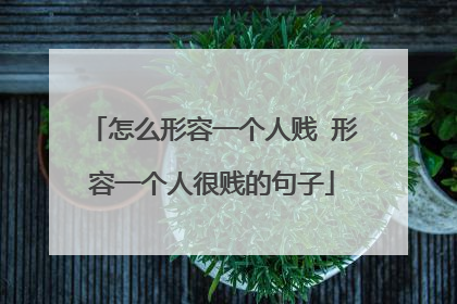 怎么形容一个人贱 形容一个人很贱的句子