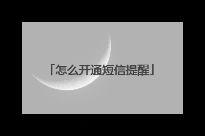 怎么开通短信提醒