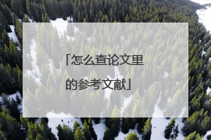 怎么查论文里的参考文献