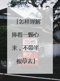 怎样理解捧着一颗心来,不带半根草去