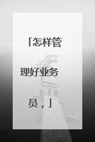 怎样管理好业务员，