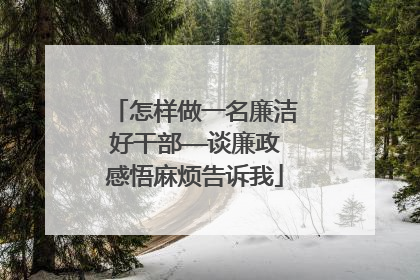 怎样做一名廉洁好干部——谈廉政感悟麻烦告诉我