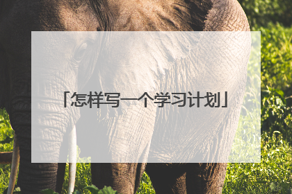 怎样写一个学习计划