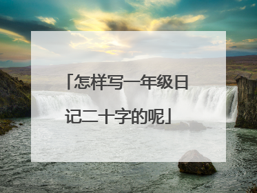 怎样写一年级日记二十字的呢