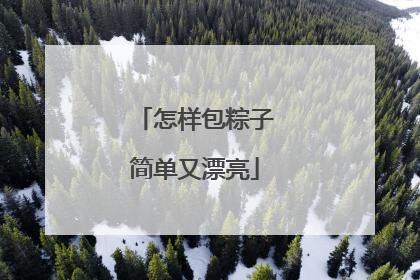 怎样包粽子简单又漂亮