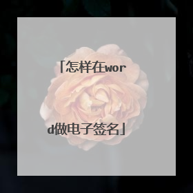 怎样在word做电子签名