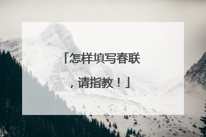 怎样填写春联,请指教!