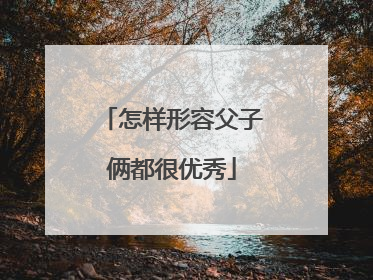 怎样形容父子俩都很优秀