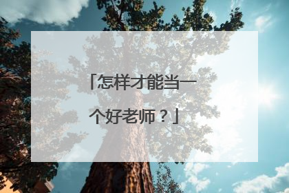 怎样才能当一个好老师？