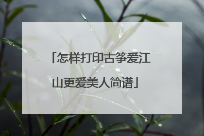 怎样打印古筝爱江山更爱美人简谱