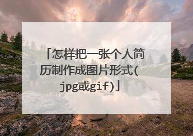 怎样把一张个人简历制作成图片形式(jpg或gif)